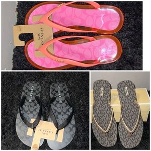 Lot of 3 michael kors and coach flip flop size 10